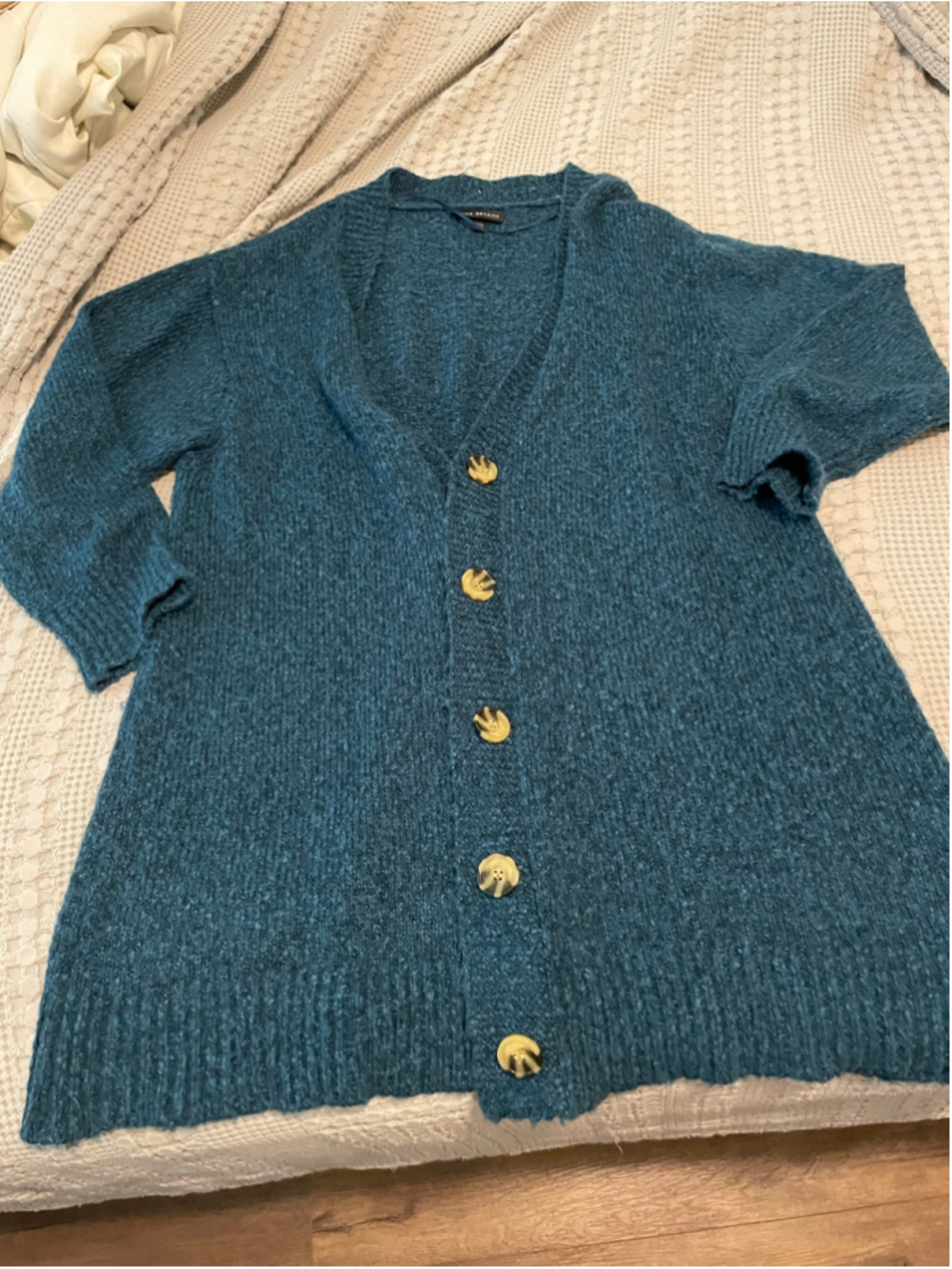 Women's Lane Bryant Cardigan fuzzy Sweater Size 22/24 jewel tone blue